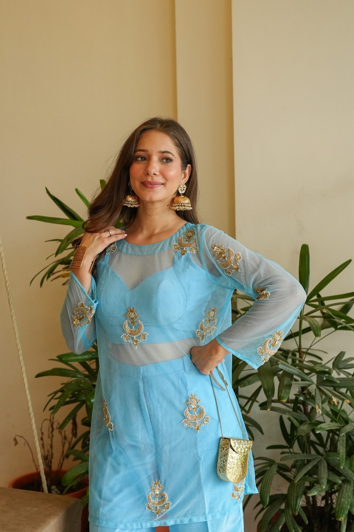 Image of Blue net co-ord Set