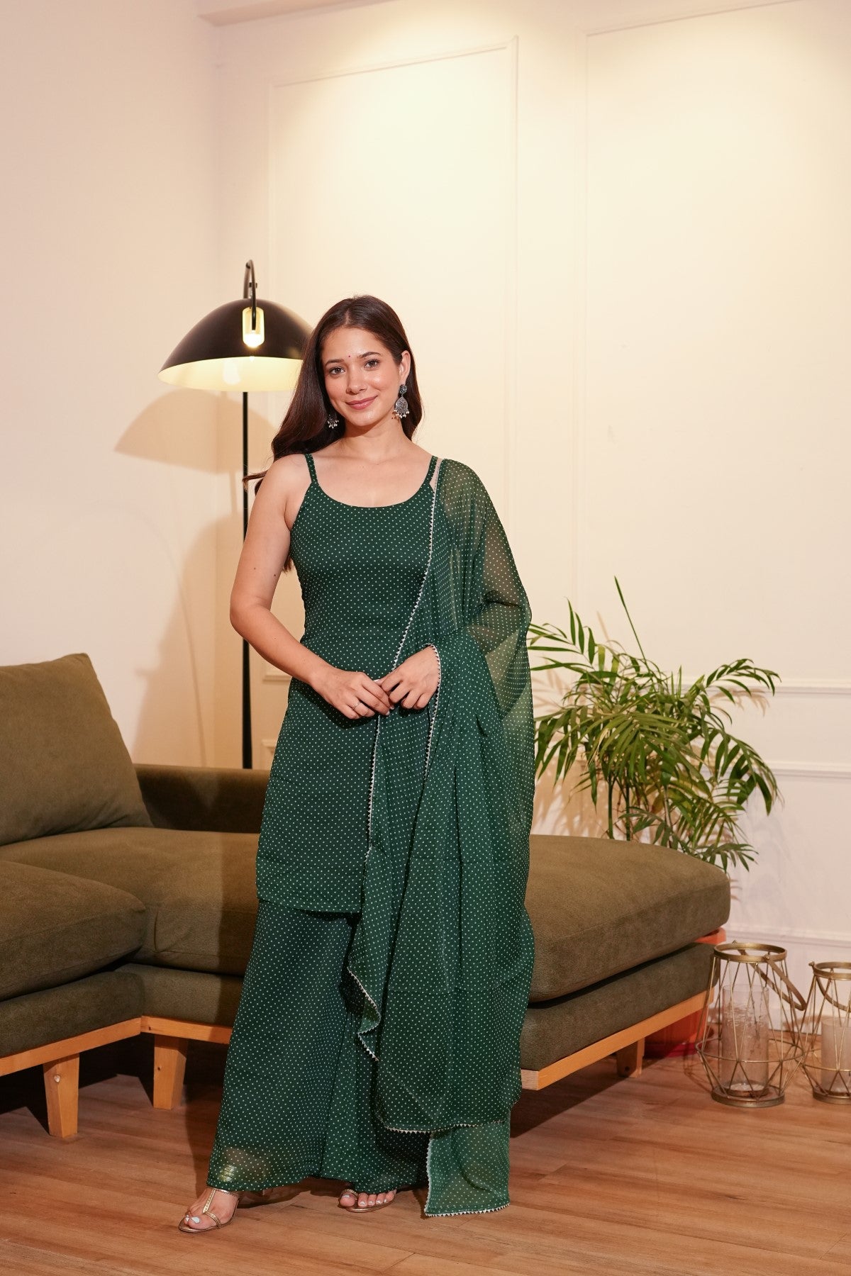 Image of Green Polka Dot set