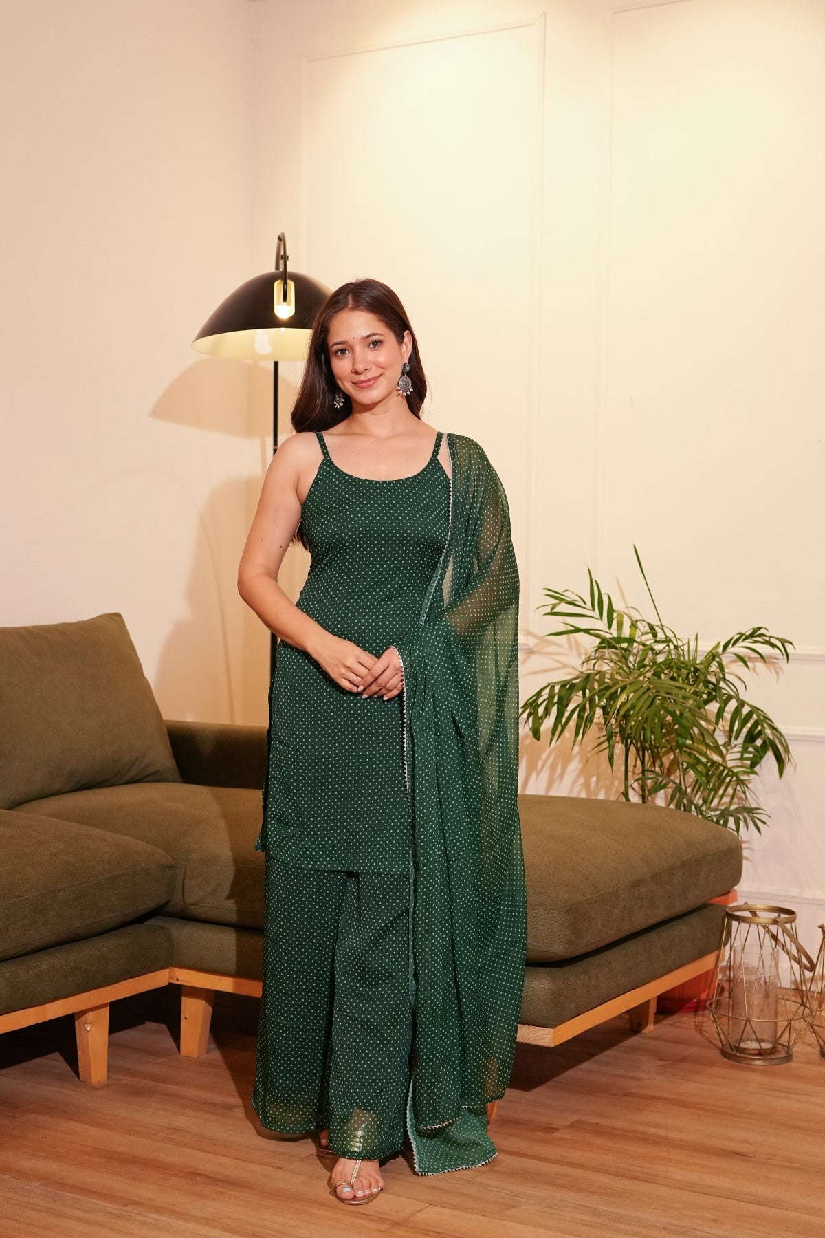 Image of Green Polka Dot set