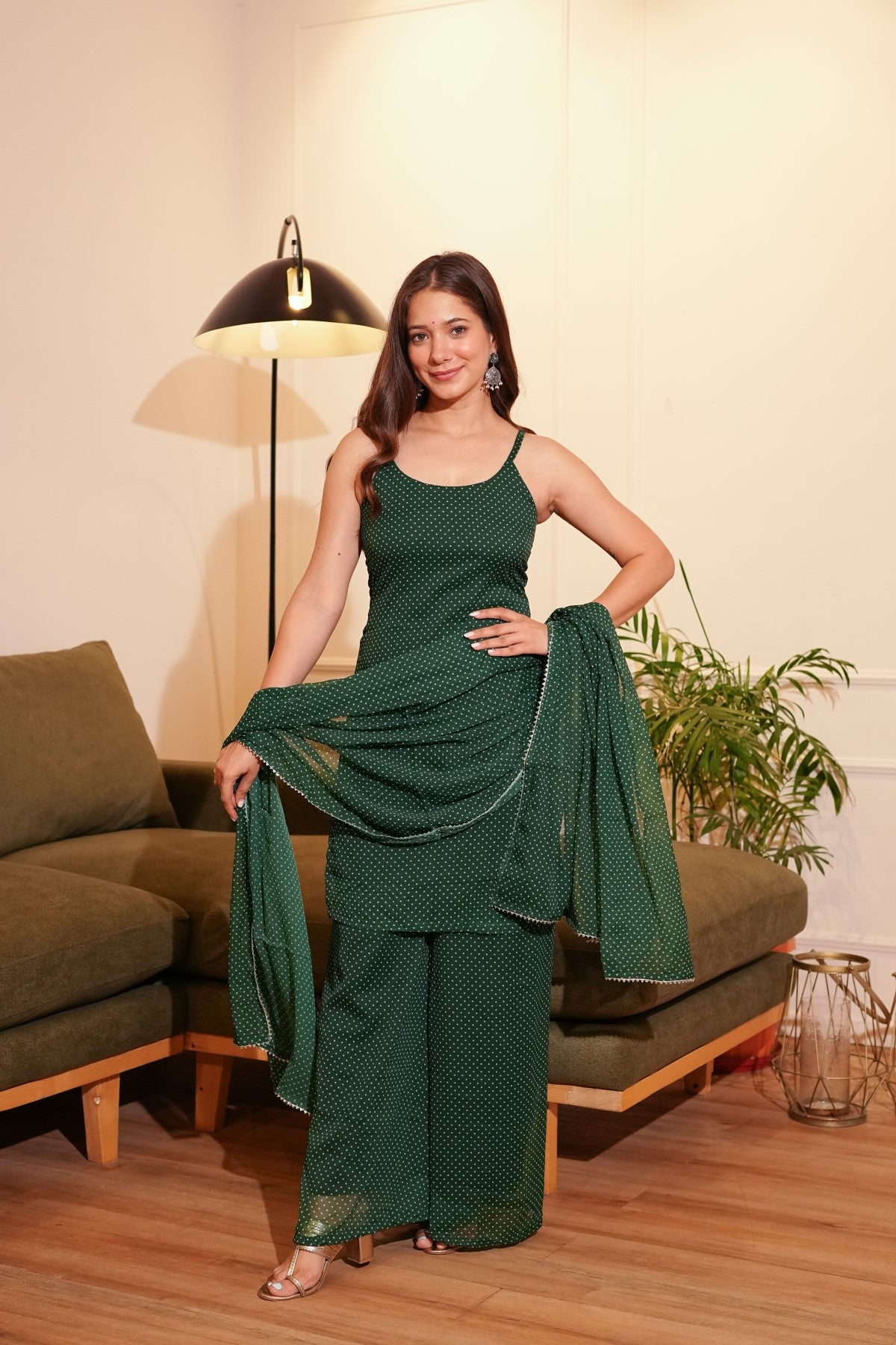 Image of Green Polka Dot set