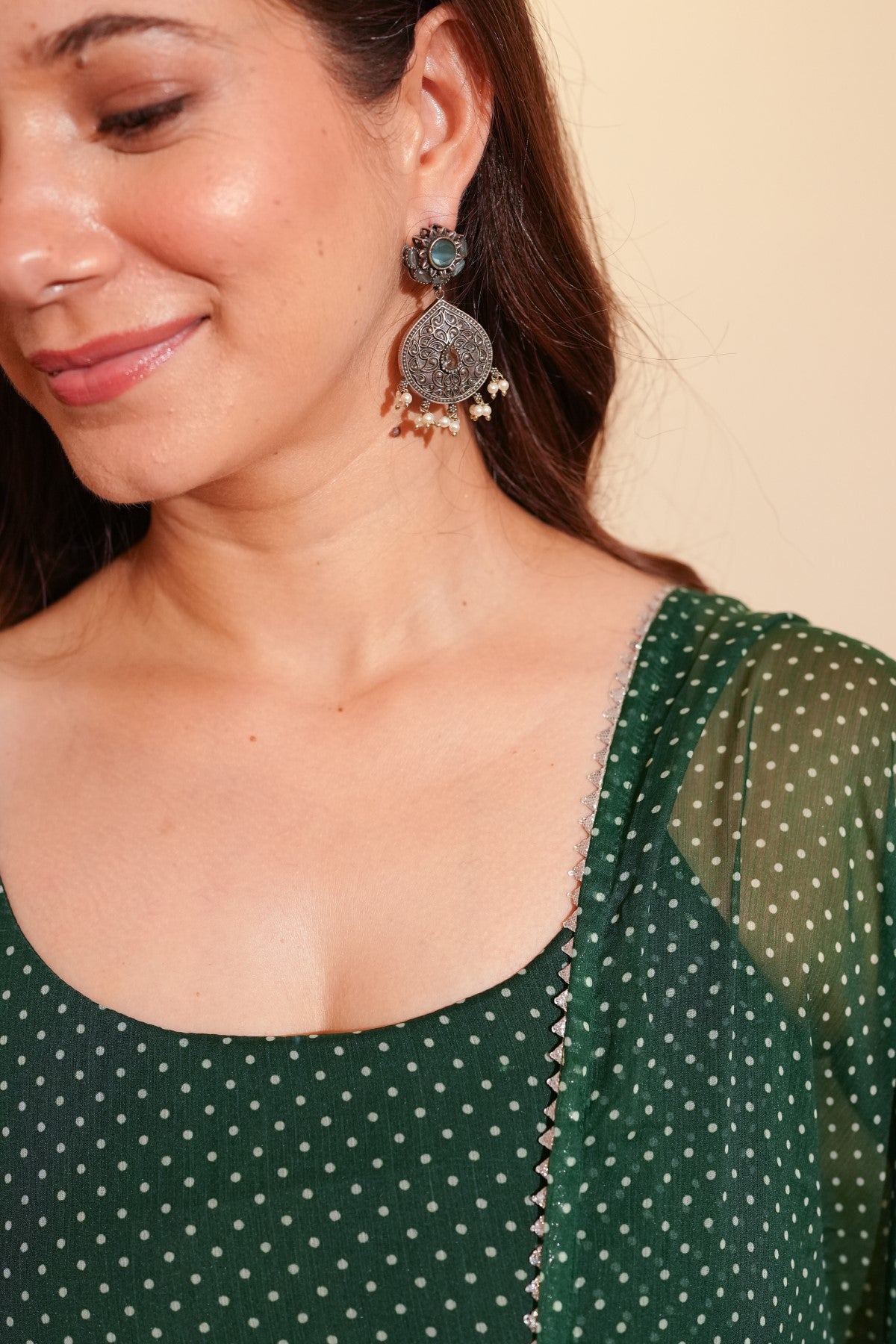 Image of Green Polka Dot set