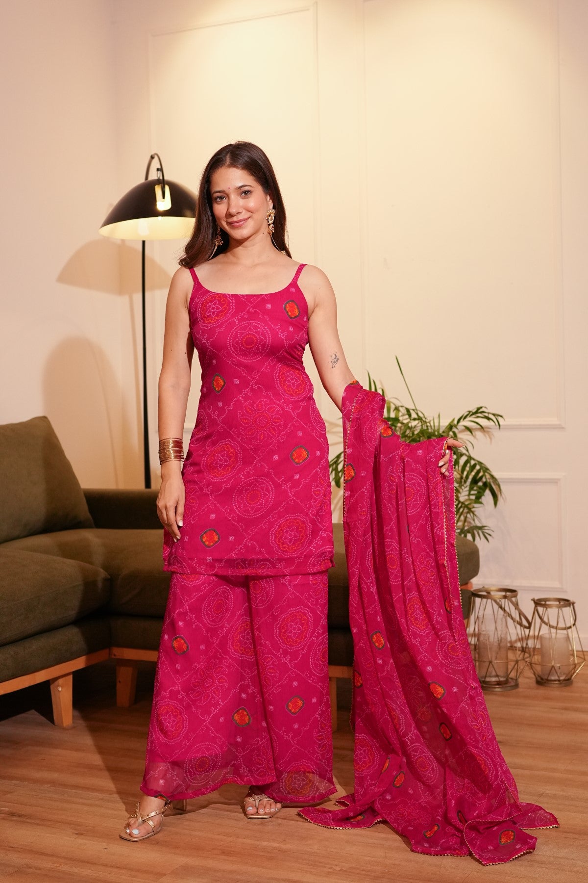 Image of Pink Bandhani Co-ord