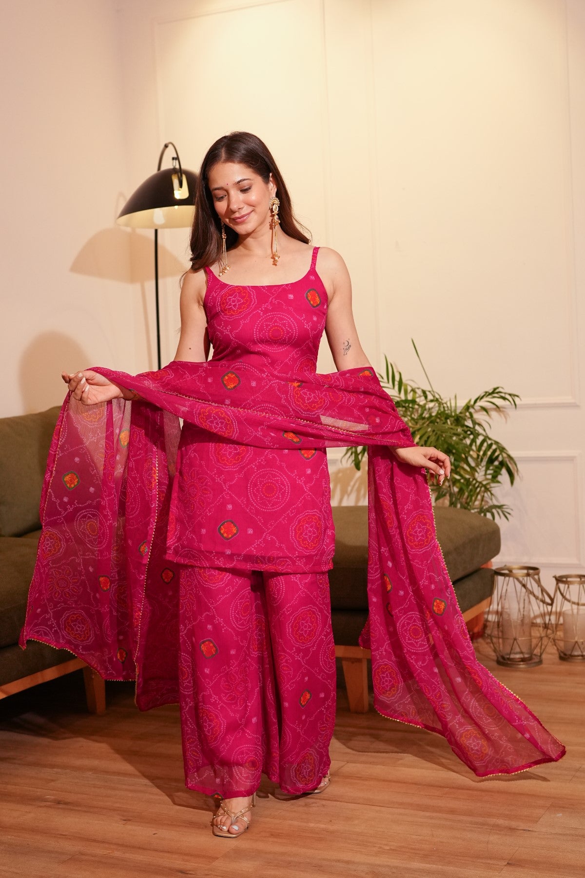 Image of Pink Bandhani Co-ord