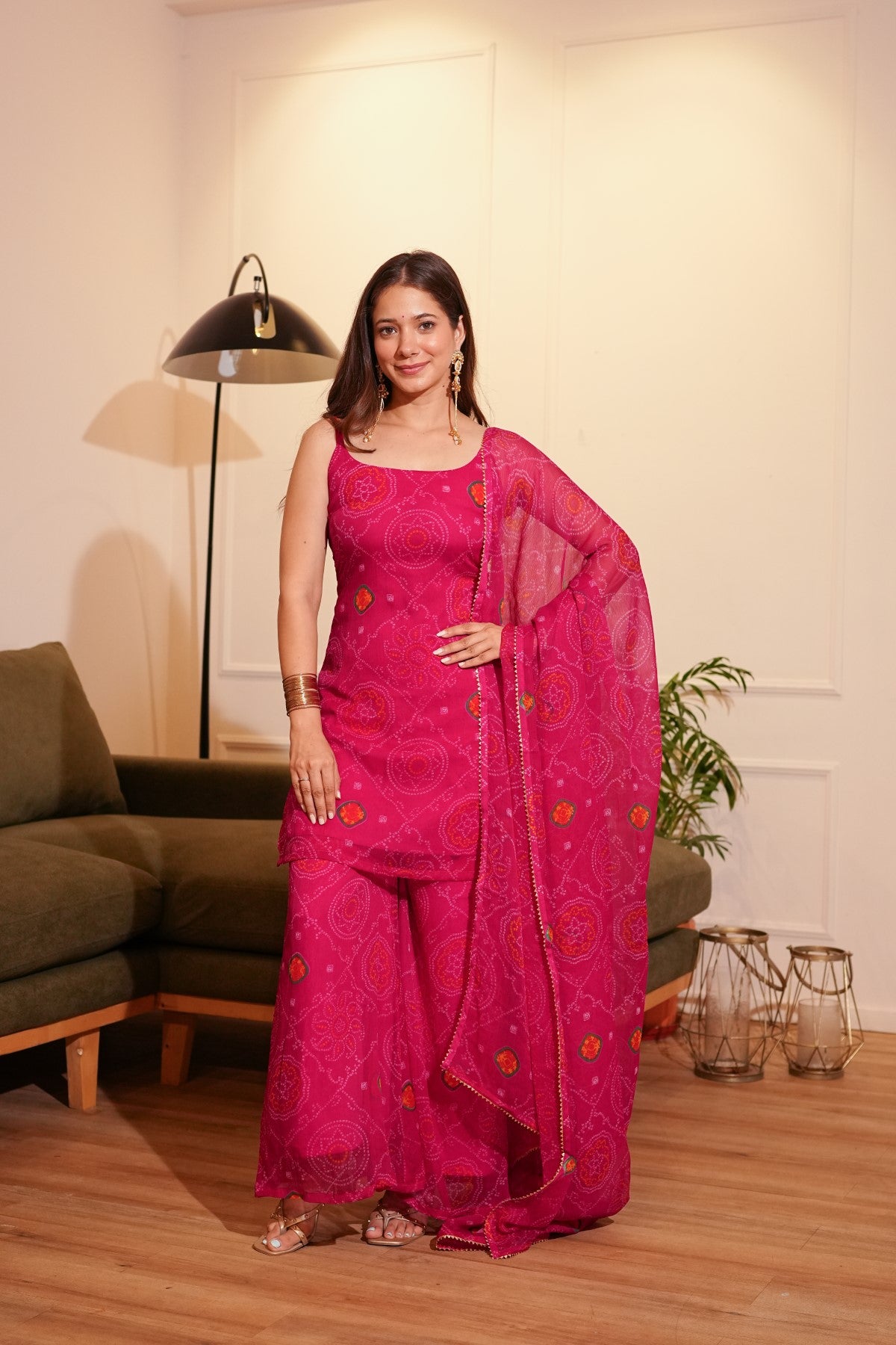 Image of Pink Bandhani Co-ord