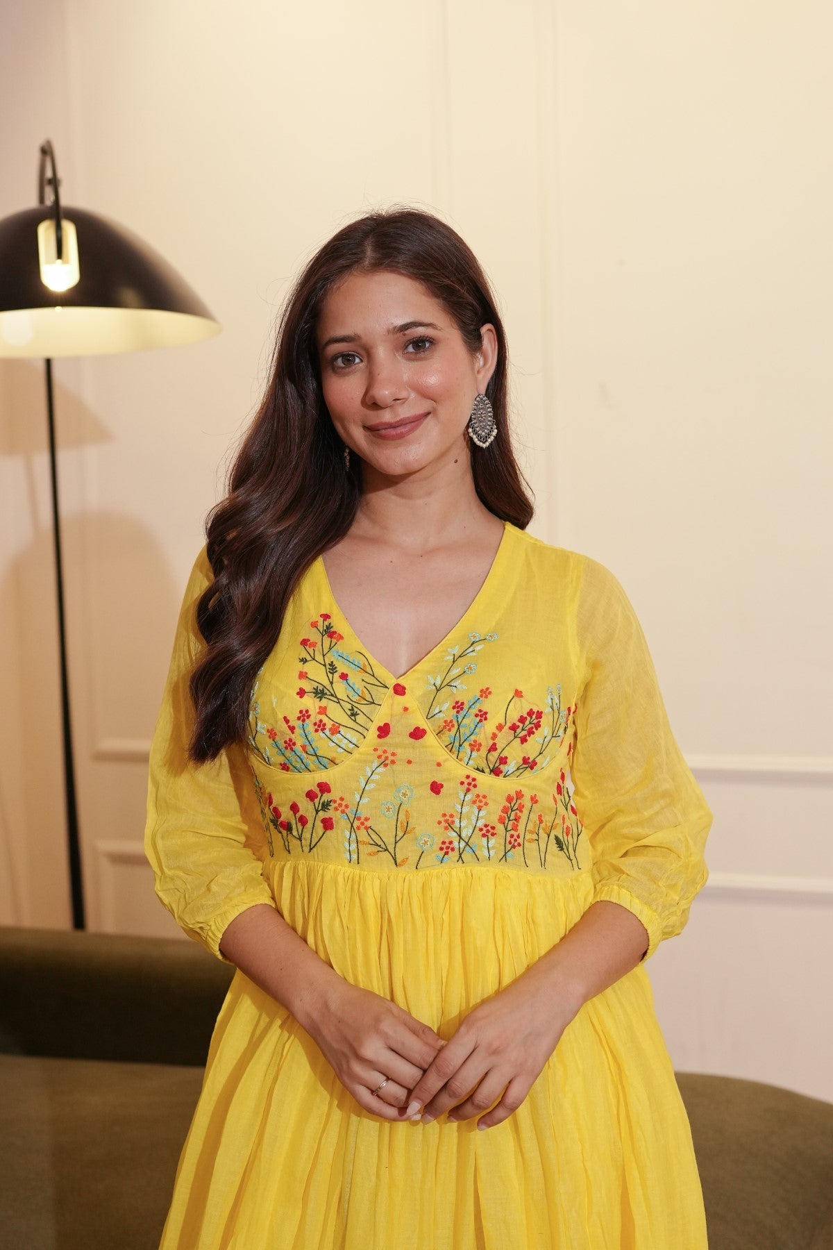 Image of Yellow Floral Dress