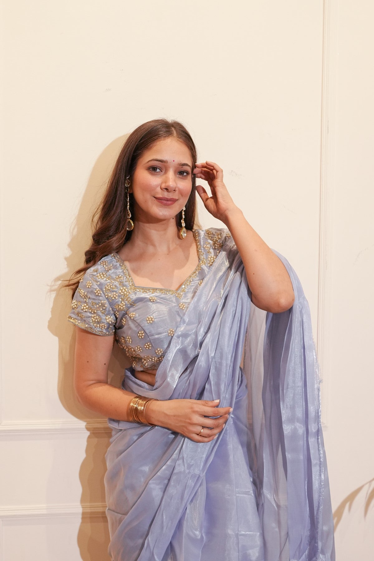 Image of Lavender Organza Saree