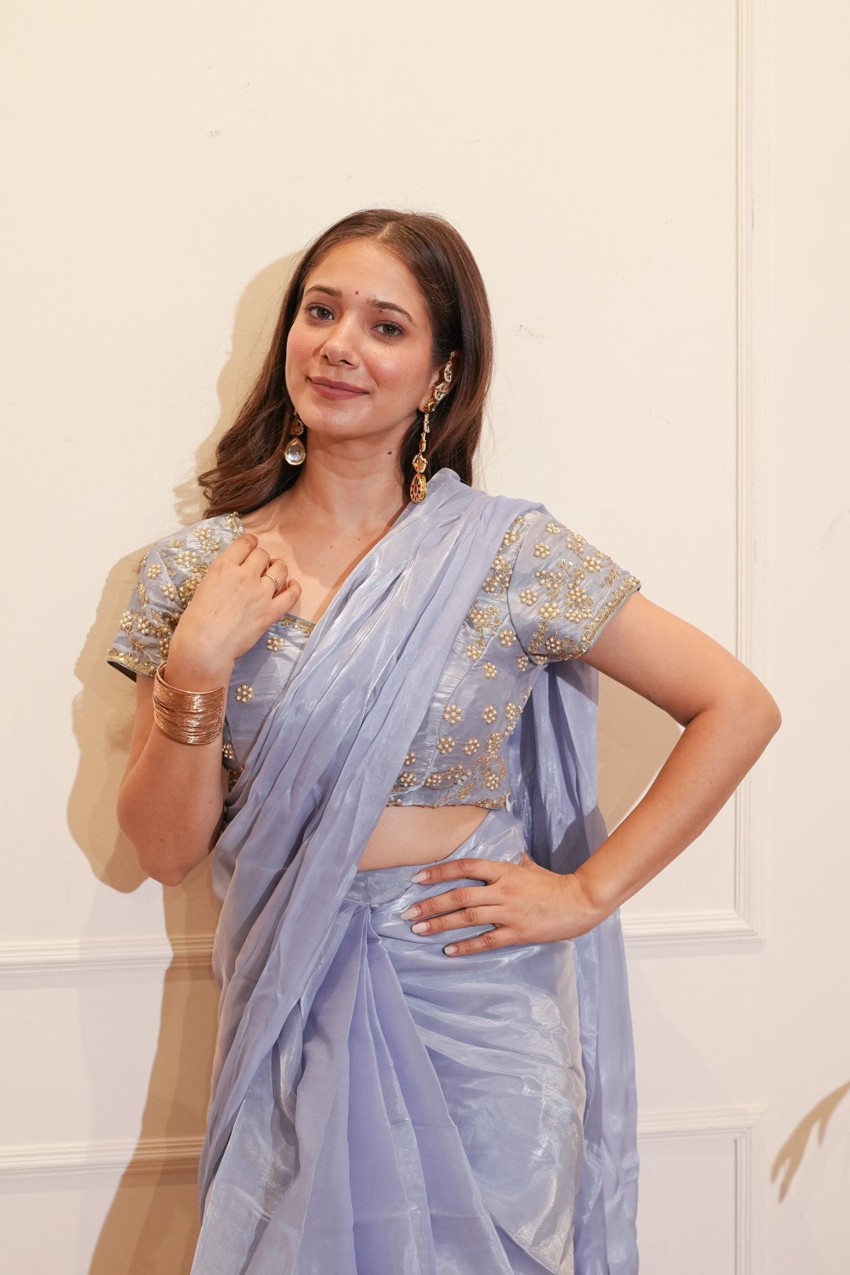 Image of Lavender Organza Saree