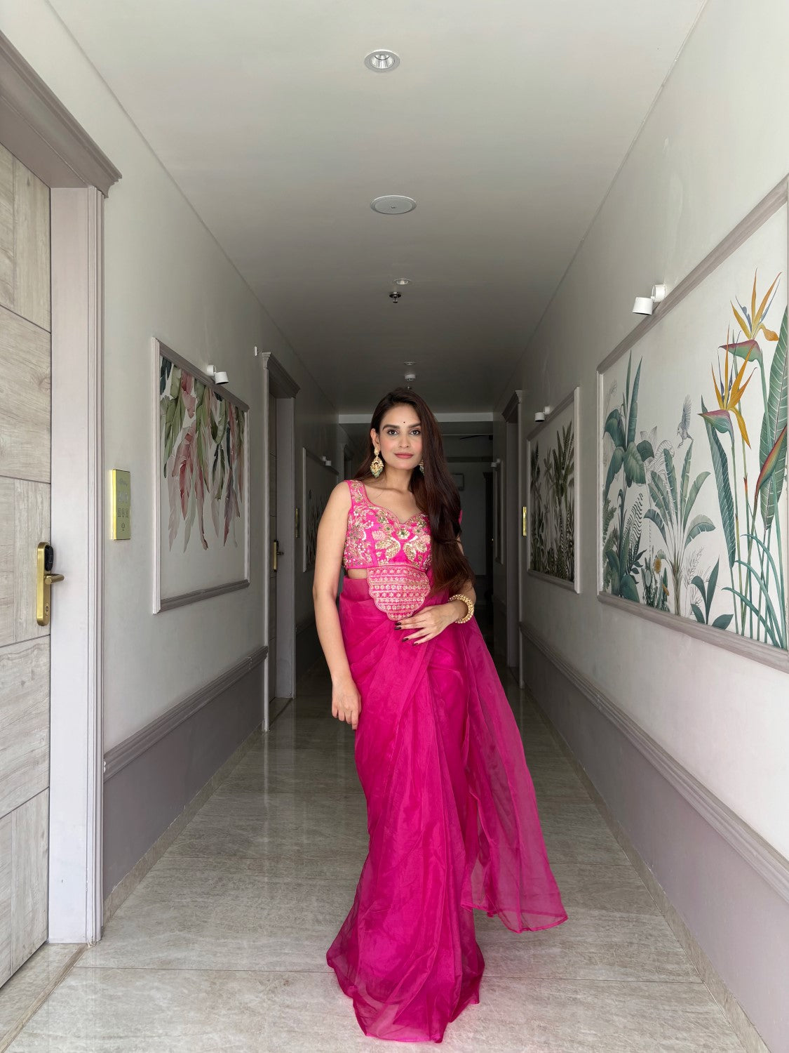 Image of Zeenat Pink Saree