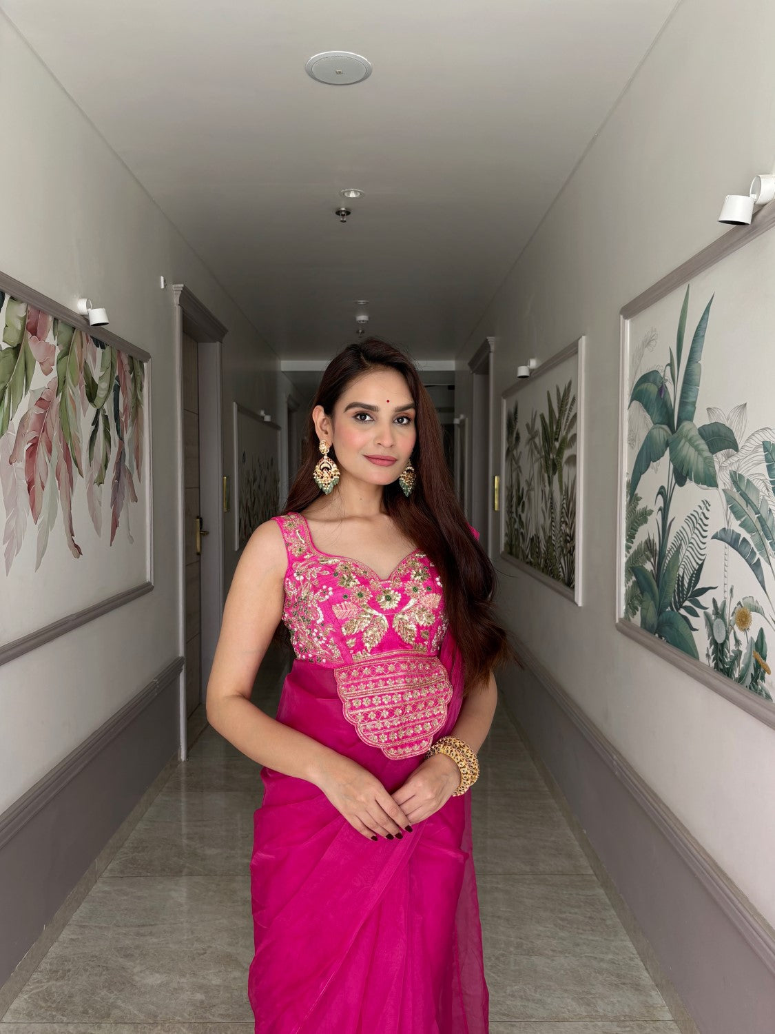 Image of Zeenat Pink Saree