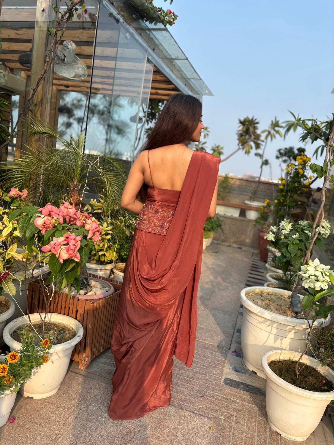 Image of Isha brown saree