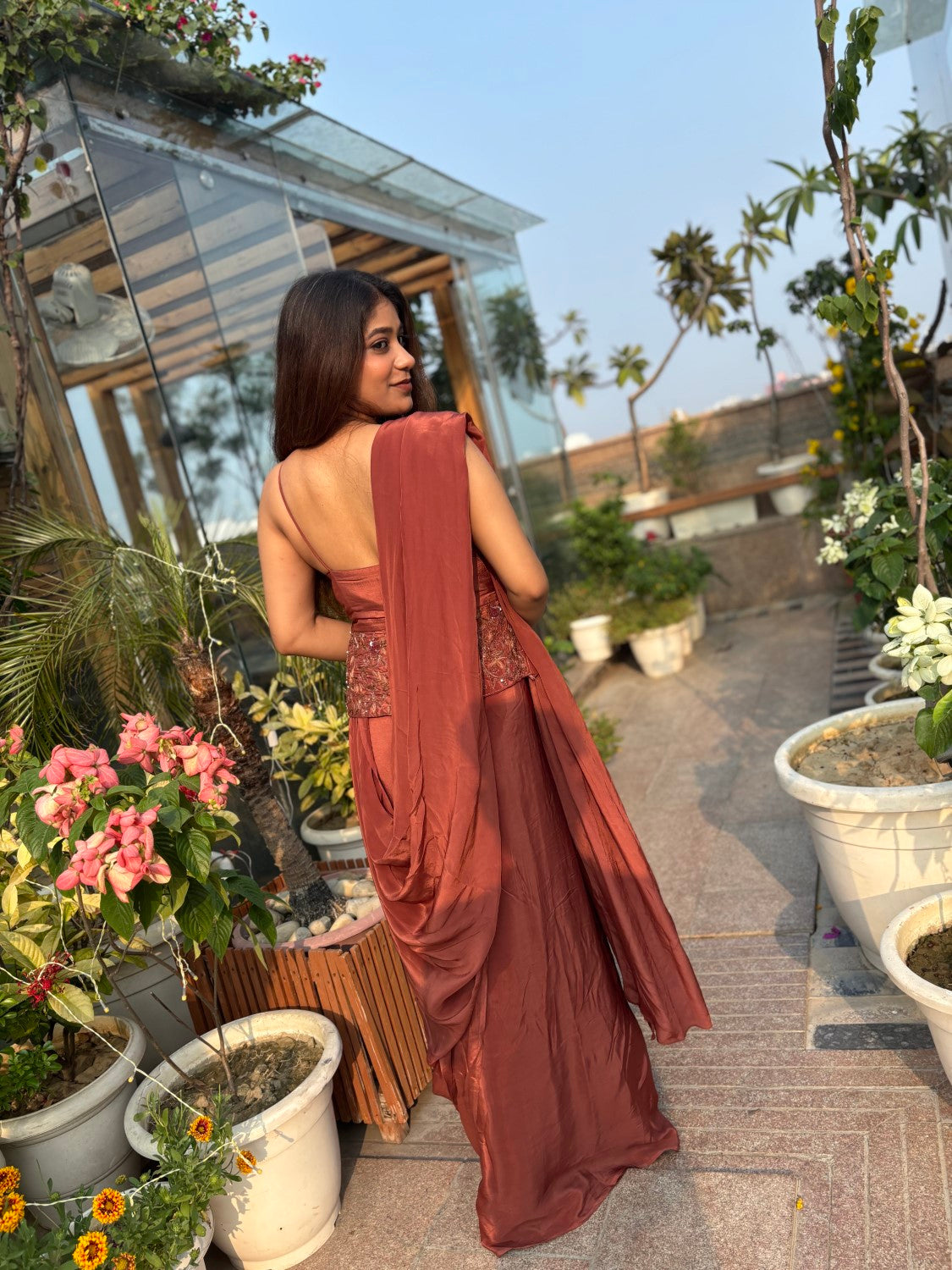 Image of Isha brown saree