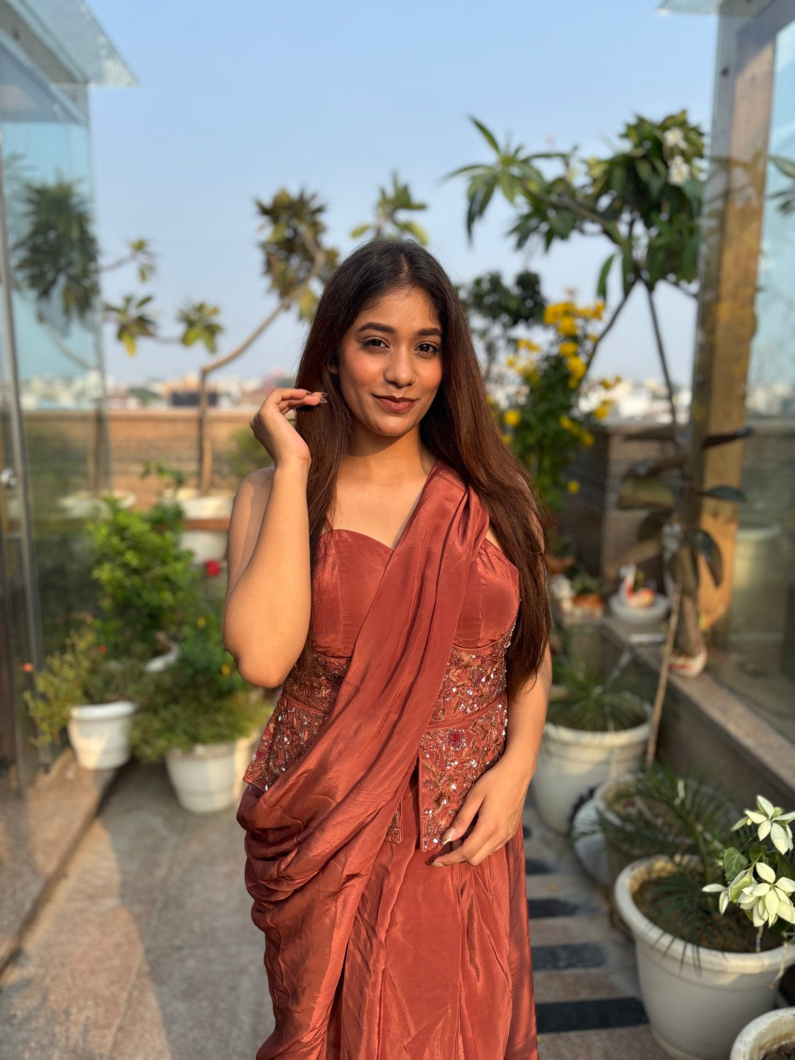 Image of Isha brown saree