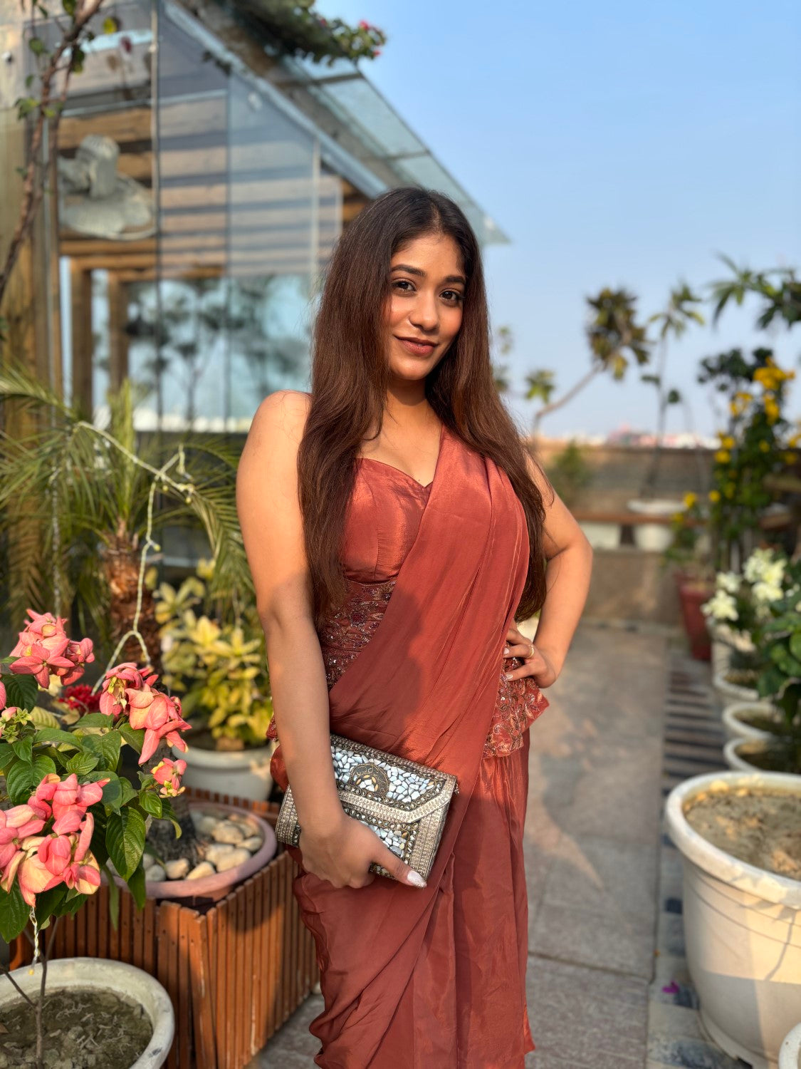 Image of Isha brown saree