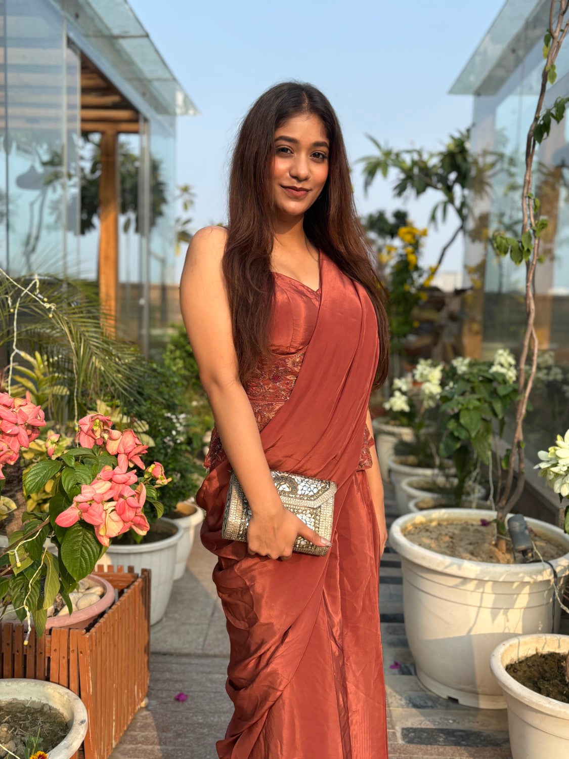 Image of Isha brown saree