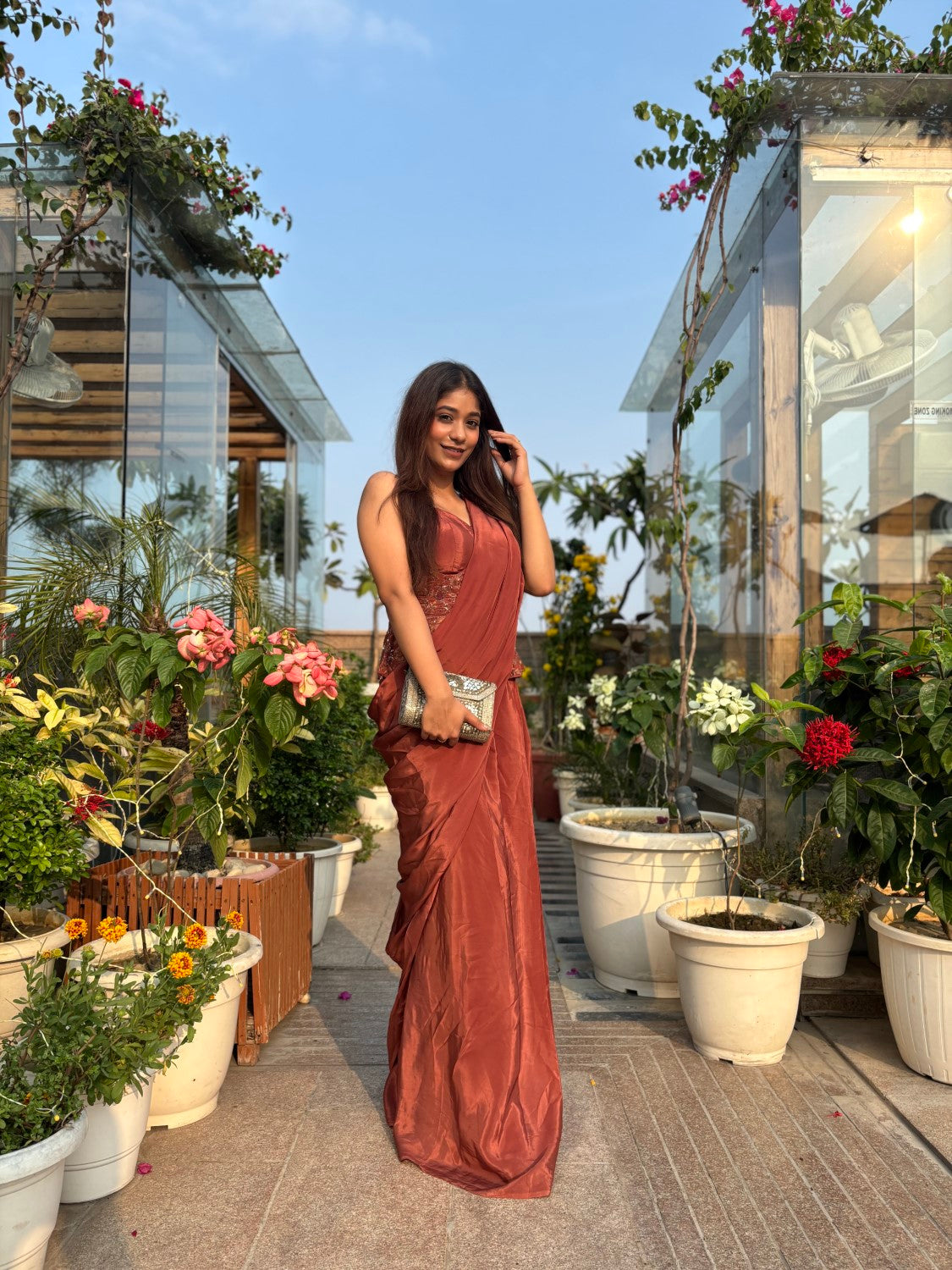 Image of Isha brown saree
