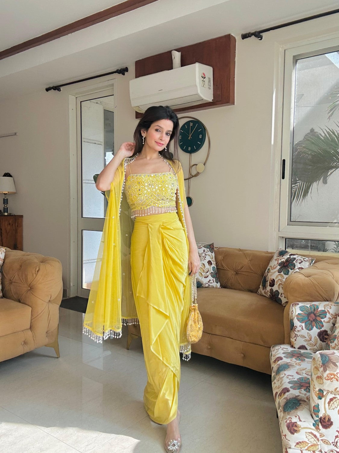 Image of Yellow Dhoti set
