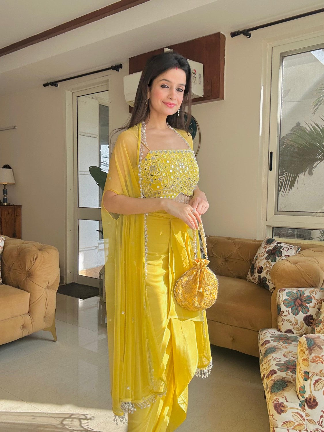 Image of Yellow Dhoti set