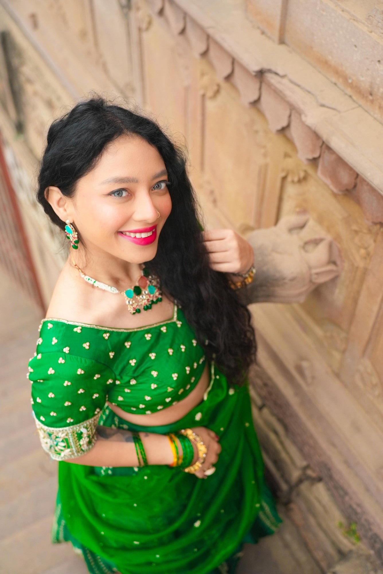Image of Vanika Green Lehenga