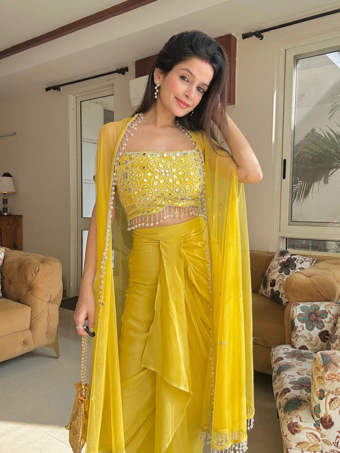 Image of Yellow Dhoti set